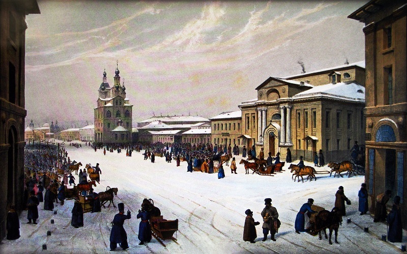 Исторический зимний вид Москвы